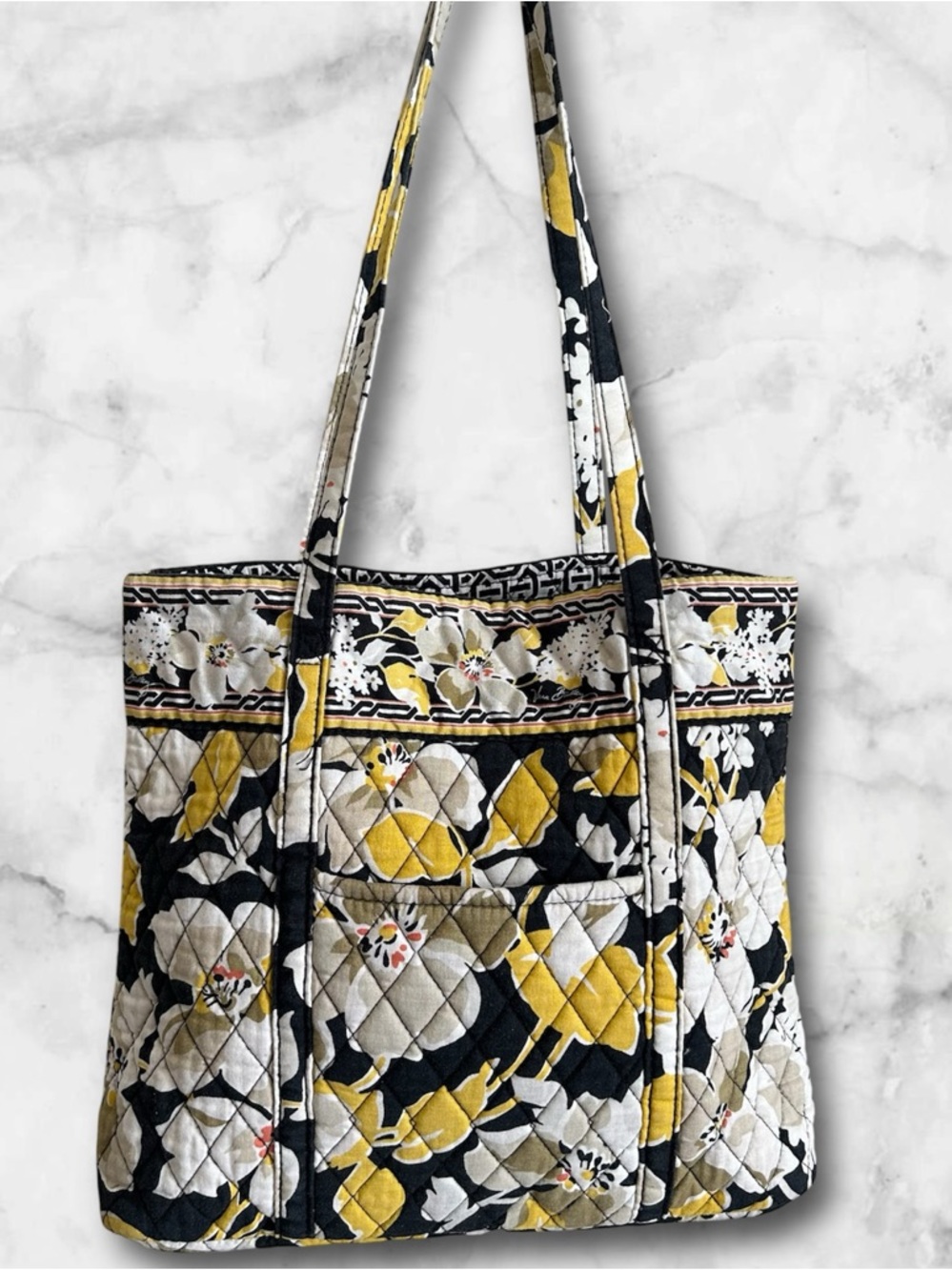 Vera Bradley 2 Pc Holiday Tote Cosmetic Bag Dogwood Pattern Retired Floral - Picture 2 of 16